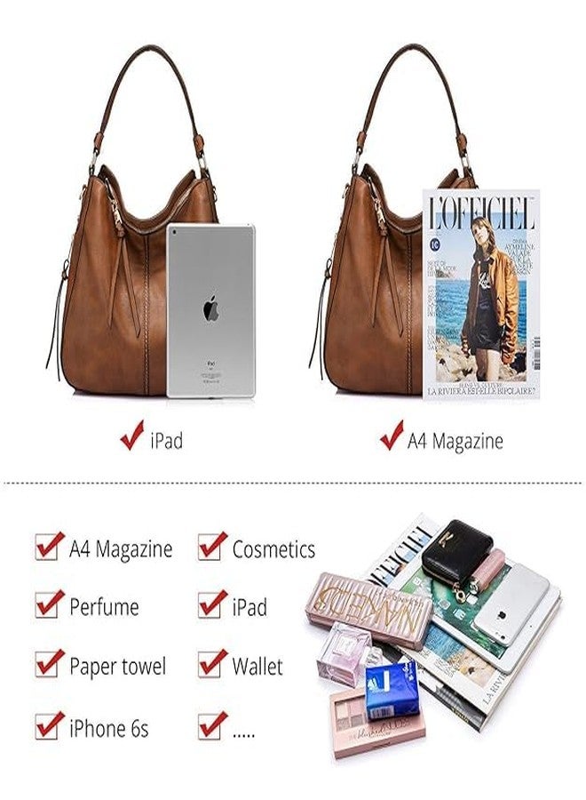 Blikiz® Women Faux Leather Handbags Shoulder Hobo Bag Ladies Big Purse With Long Strap - Image 4
